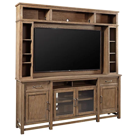 Casual Entertainment Console and Hutch with TV Mounting Bracket